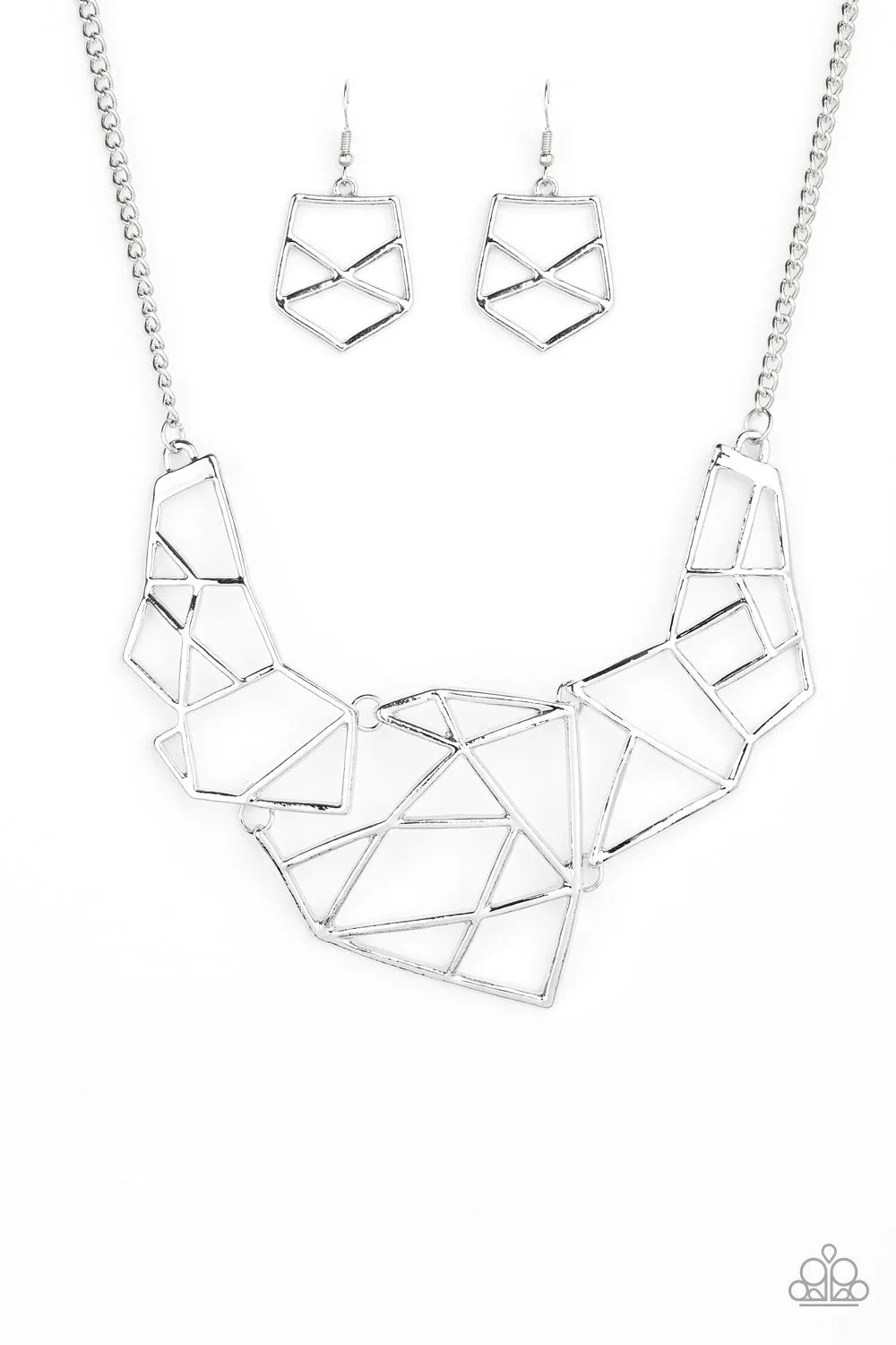 Paparazzi World Shattering - Silver Necklace