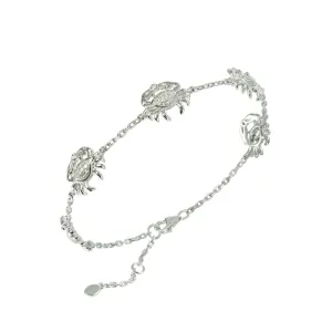 Pavé Blue Crab Charm Bracelet