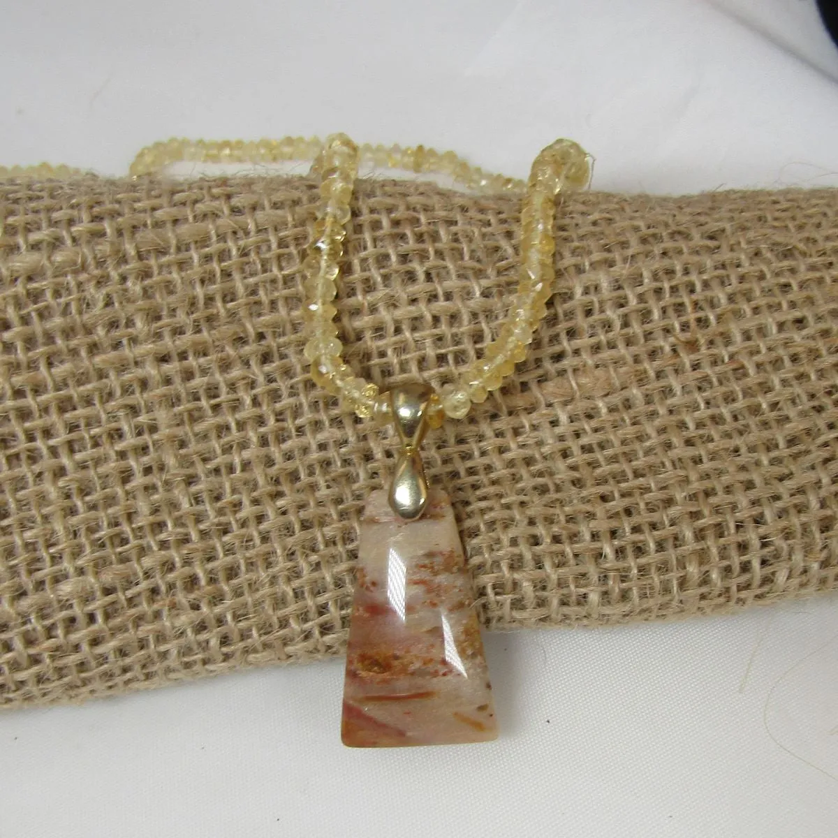 Picture Jasper and Citrine  Pendant Necklace