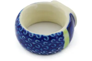 Polish Pottery 2" Napkin Ring Midnight Eclipse