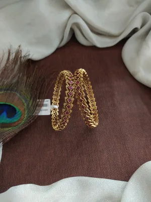 "Antique Rhombus-Shaped Ruby Bangles"