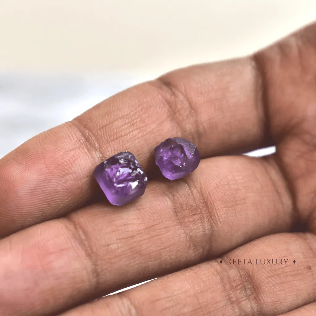 Raw - Amethyst Studs