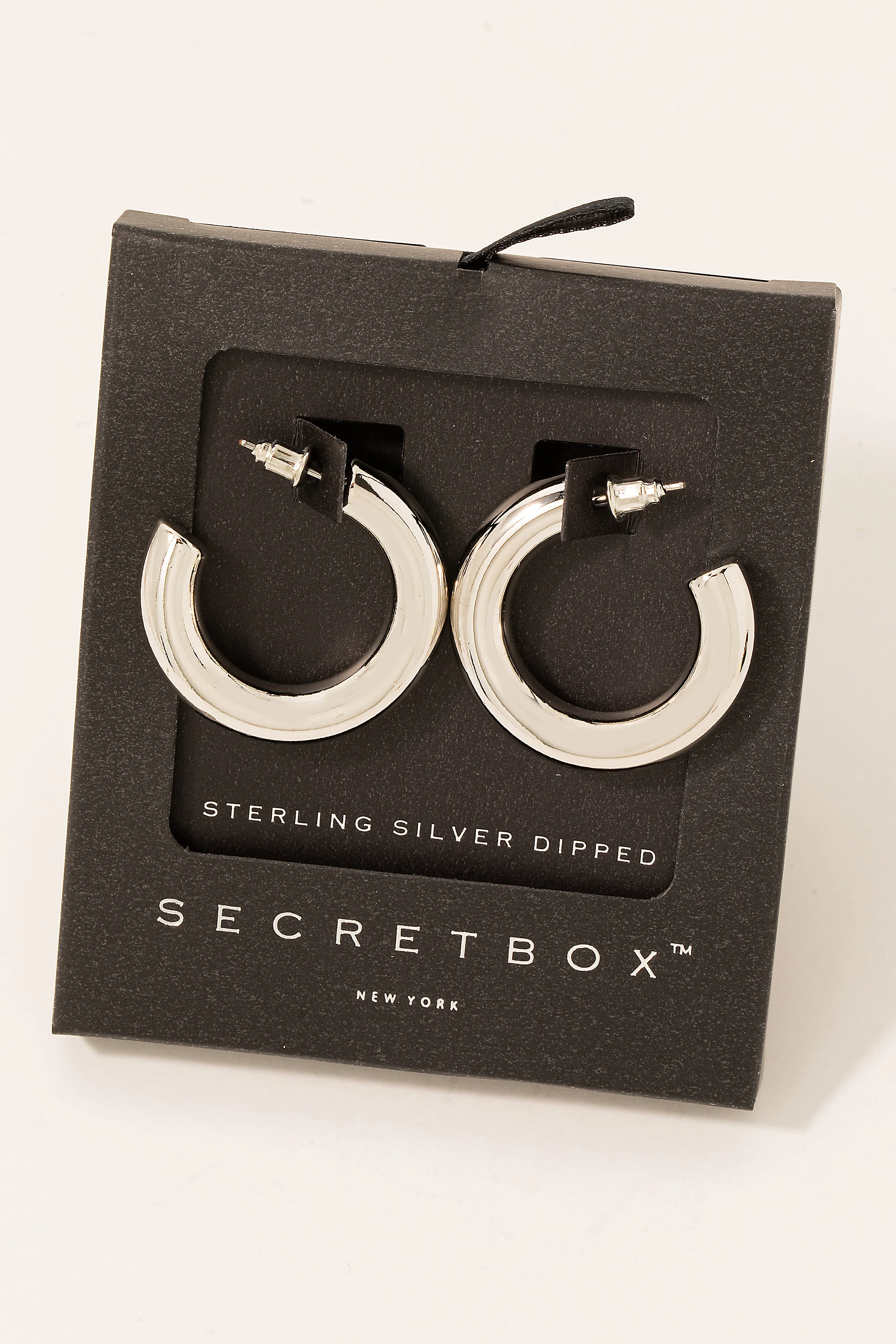 Secret Box Tube Hoop Earrings