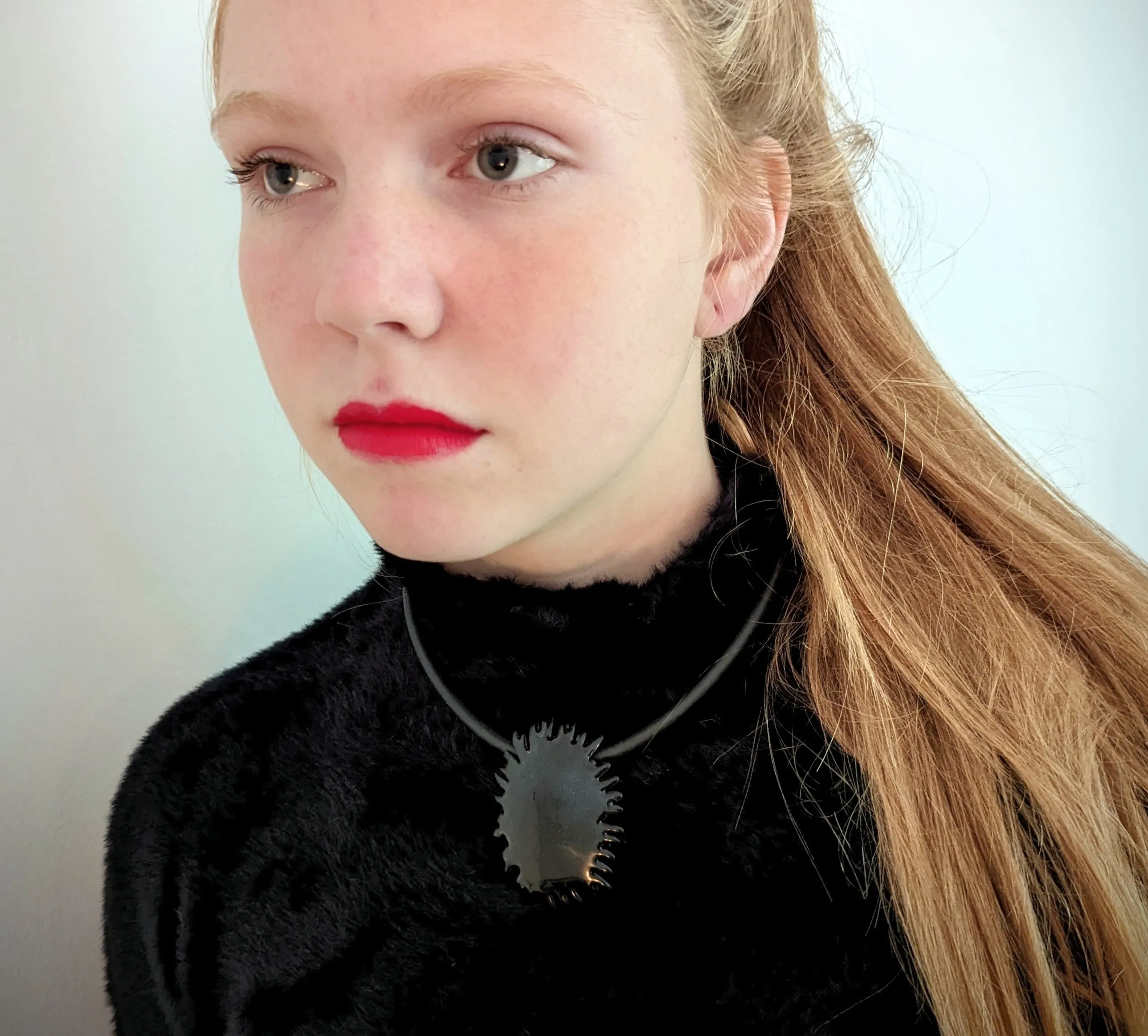 Shiny Black Splat Necklace