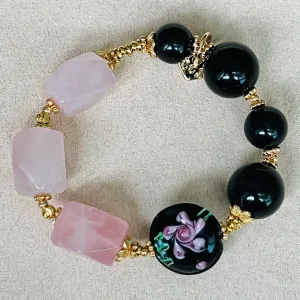 Shungite & Raw Rose Quartz Bracelet