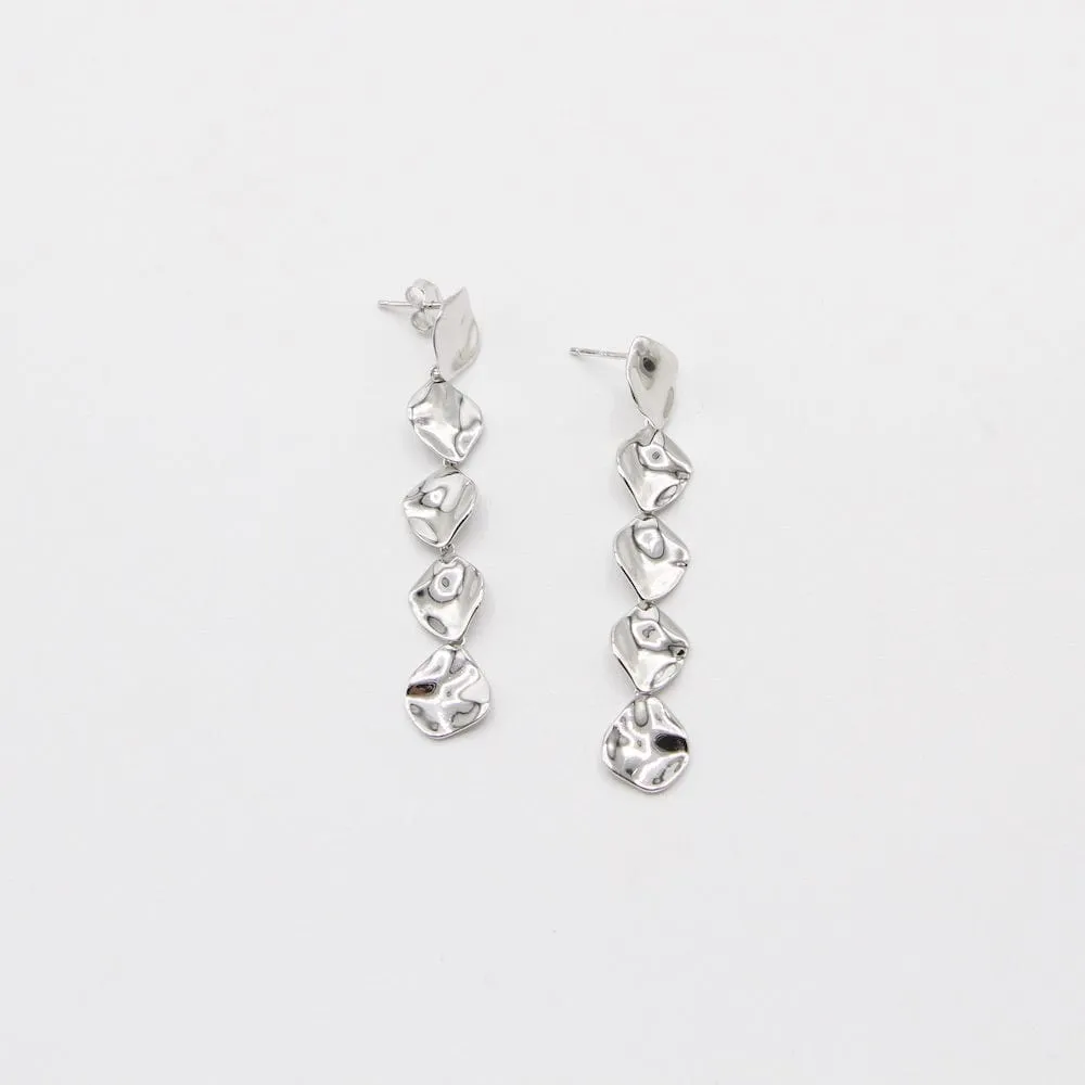 Silver Crush Multiple Discs Drop Earrings