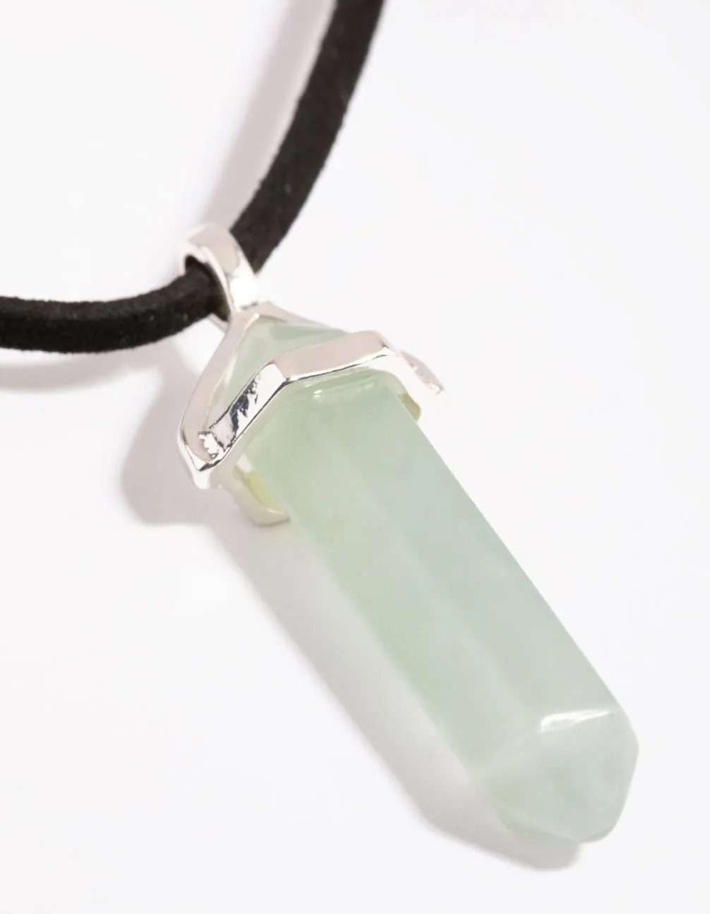 Silver Green Fluorite Shard Necklace