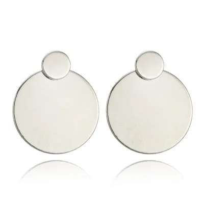 Simple Metal Disc Earrings Temperament