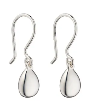 Simple Silver Pebble Drop Earrings