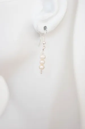 Simple Triple Pearl Earrings