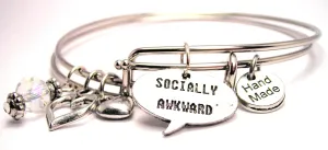 Socially Awkward Speech Bubble Expandable Bangle Bracelet Set