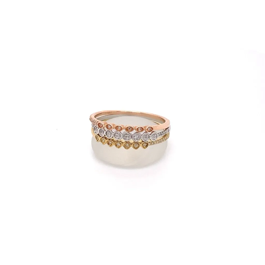 Stackable Diamond ring 10kt yellow gold