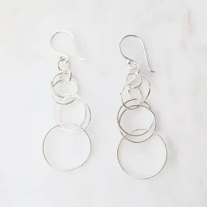 Sterling Silver Circle Chain Earrings