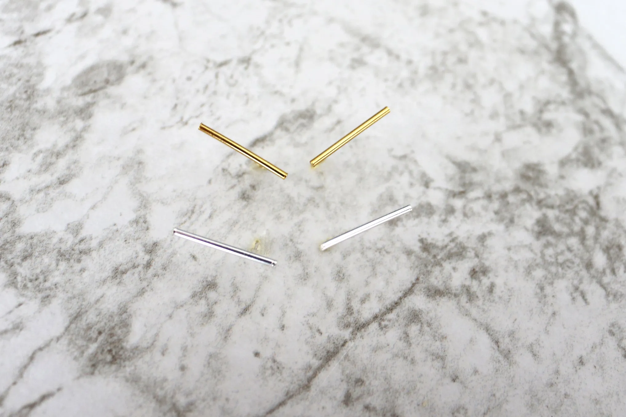 Stick it! // Bar Stick Stud, Vermeil or Sterling Silver, Simple Studs // BH-E015