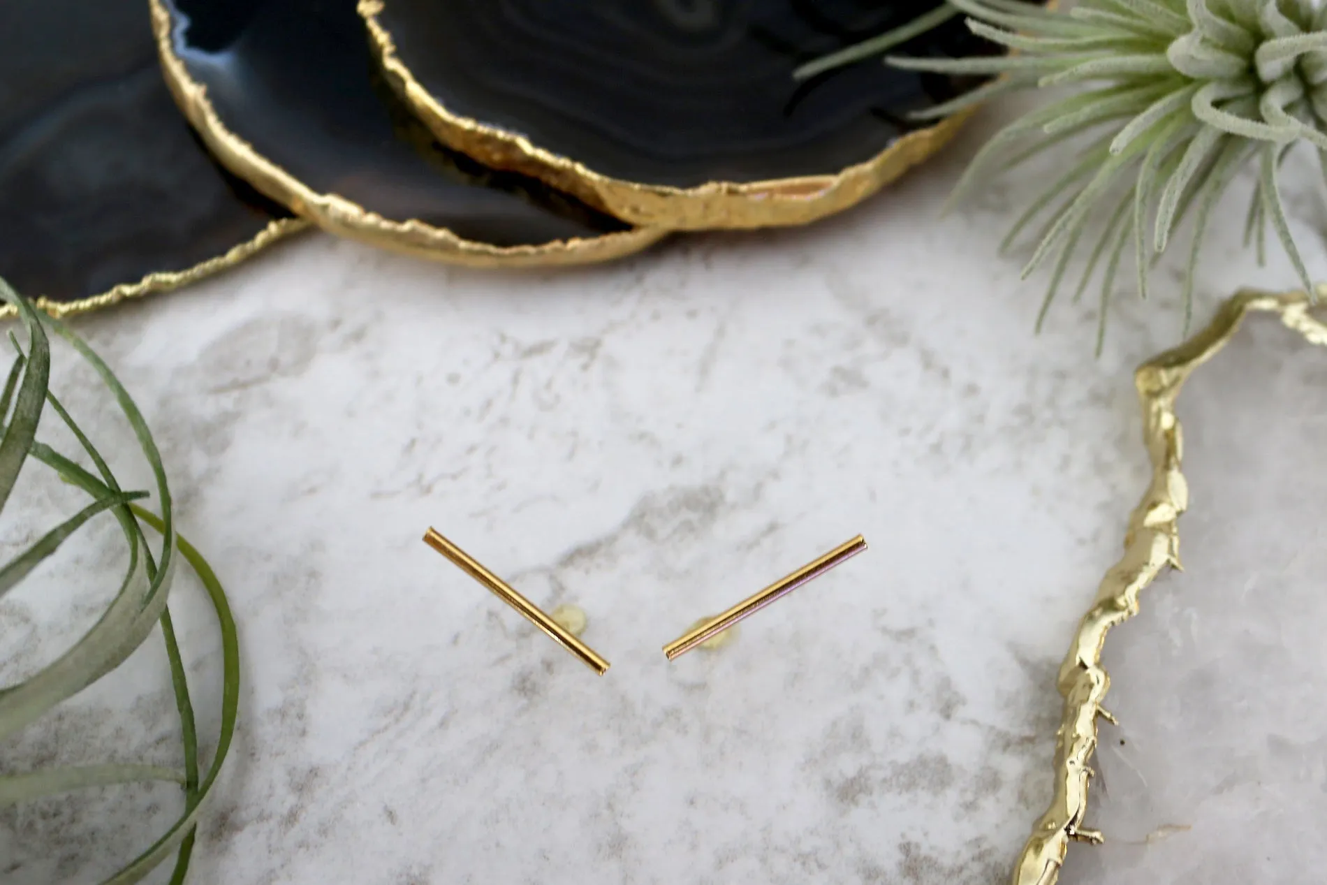 Stick it! // Bar Stick Stud, Vermeil or Sterling Silver, Simple Studs // BH-E015