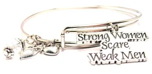 Strong Women Scare Weak Men Expandable Bangle Bracelet Set