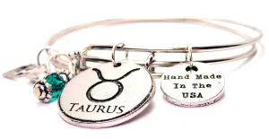 Taurus Circle Expandable Bangle Bracelet Set