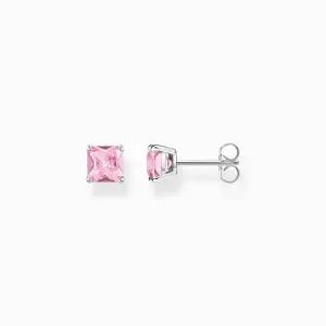 Thomas Sabo Ear Studs with Pink Stone - Silver