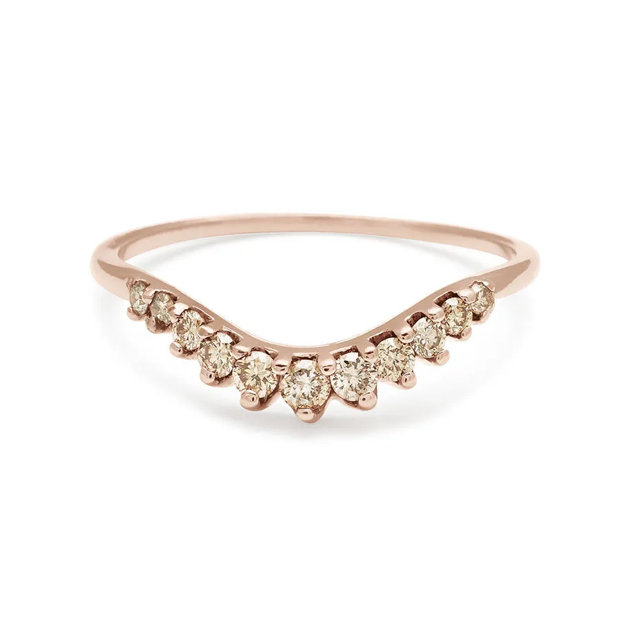 Tiara Curve Band - 14k Gold & Champagne Diamonds