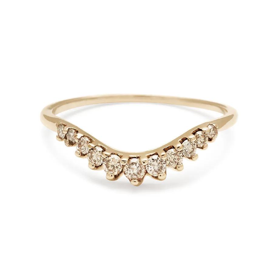 Tiara Curve Band - 14k Gold & Champagne Diamonds