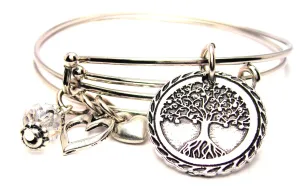 Tree Of Life Expandable Bangle Bracelet Set