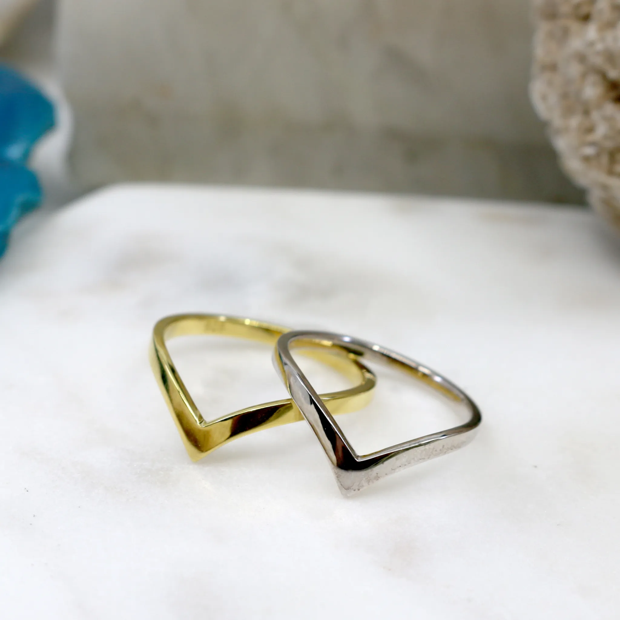 Triple Threat // Chevron Ring, Sterling Silver, Gold Fill, Stackable Rings /// BH-R004