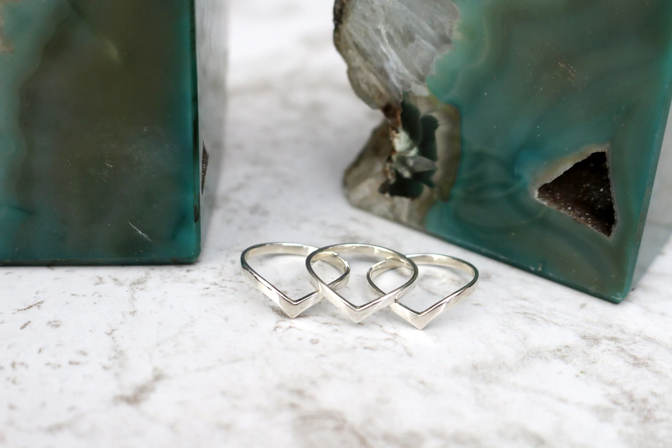 Triple Threat // Chevron Ring, Sterling Silver, Gold Fill, Stackable Rings /// BH-R004