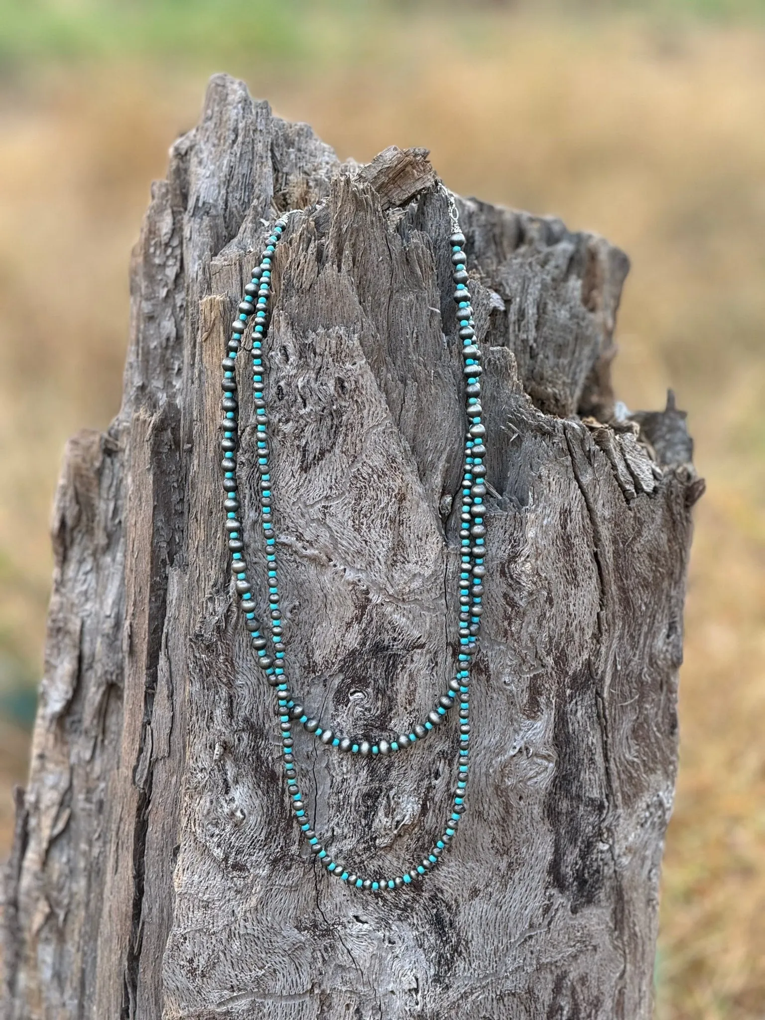 Turquoise and Pearl 2-Layer Necklace