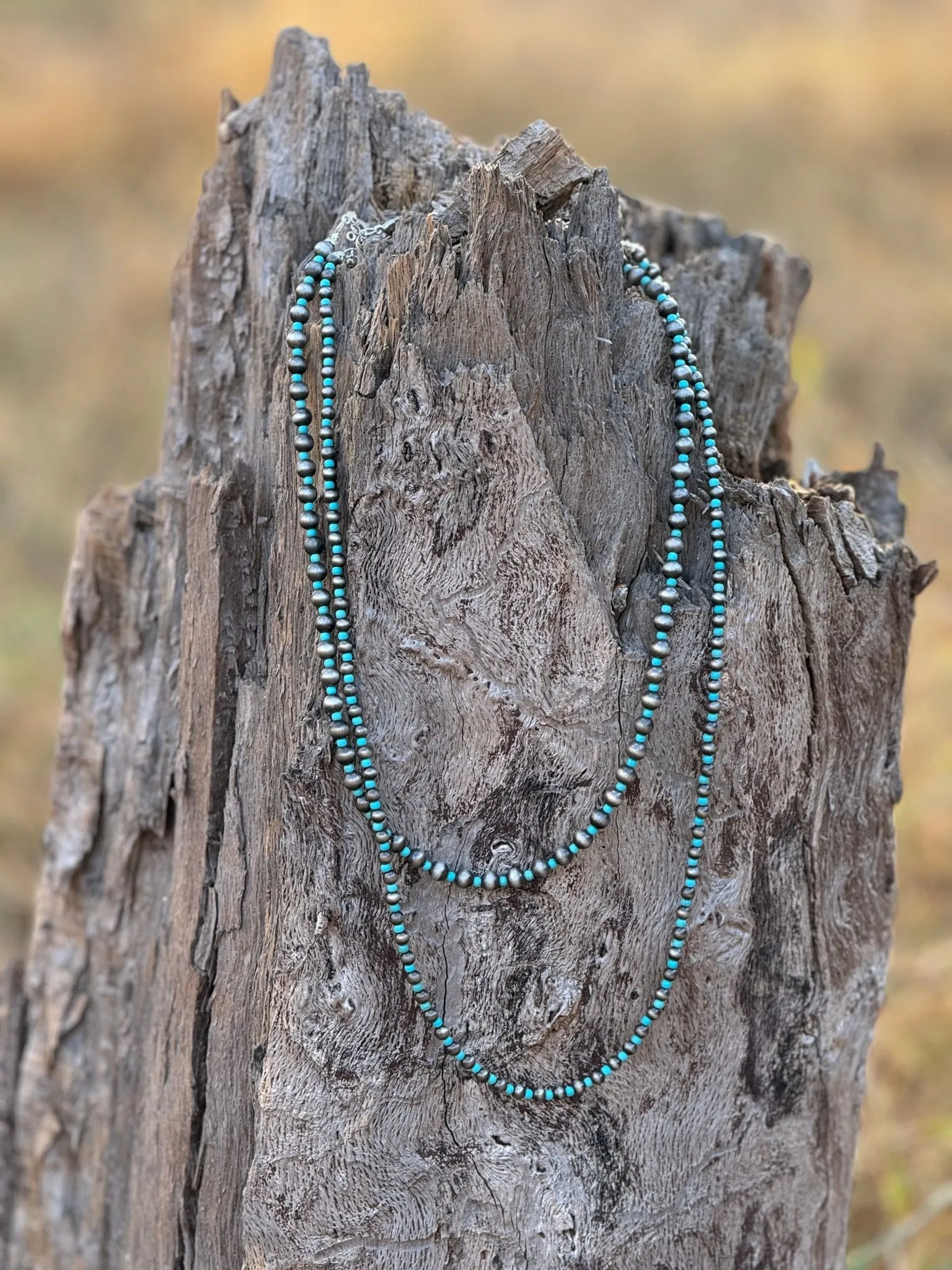 Turquoise and Pearl 2-Layer Necklace