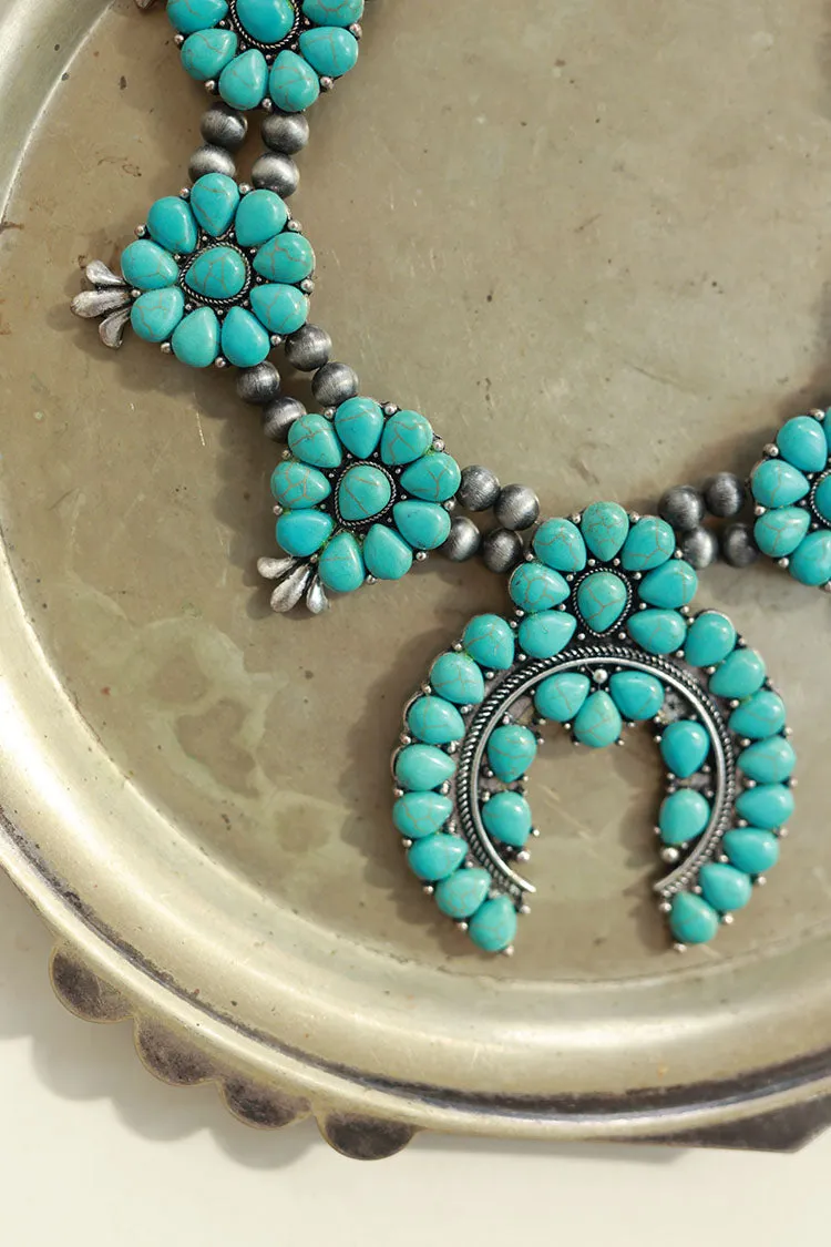 Turquoise Squash Blossom Necklace