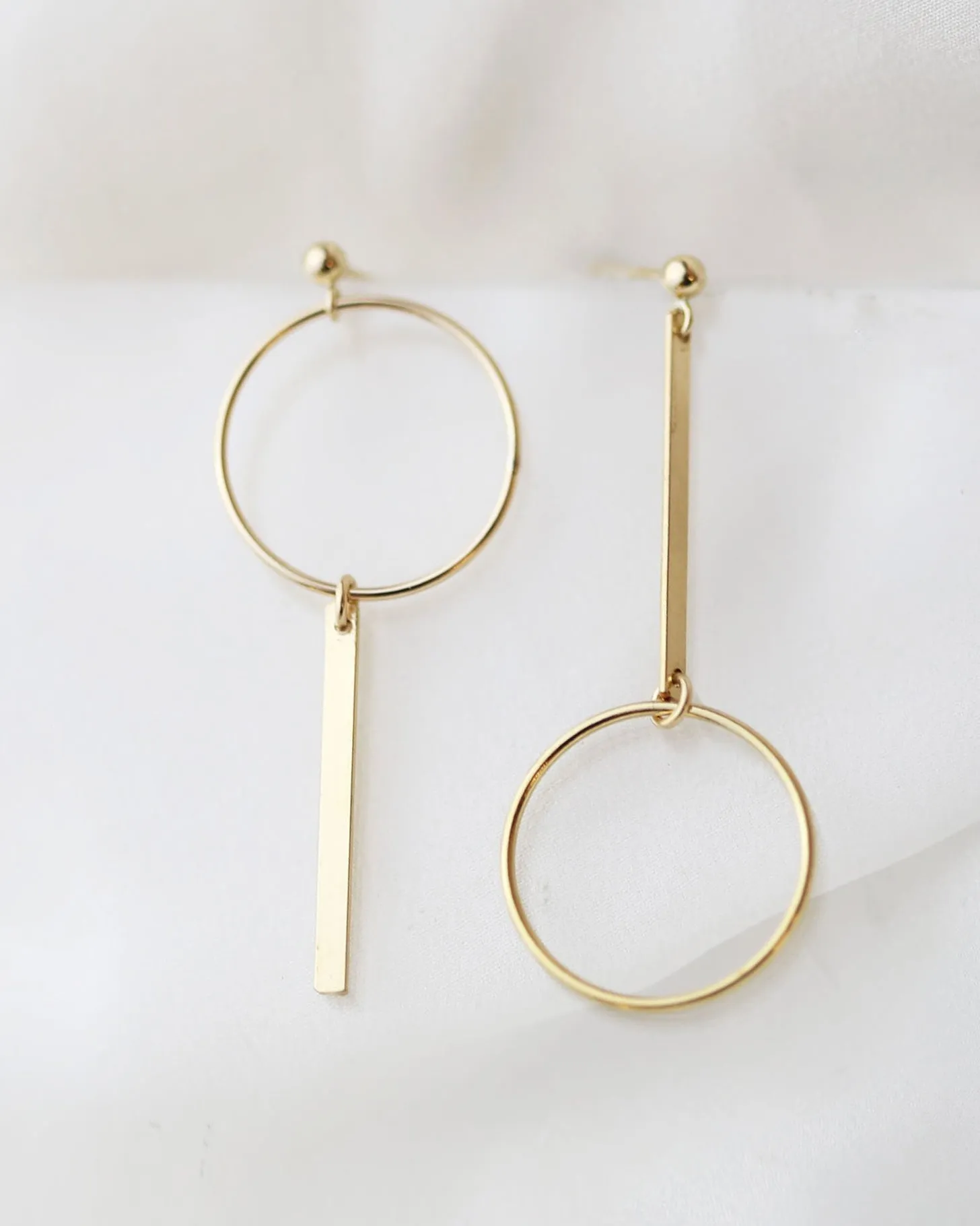 Unbalanced Halo Earrings