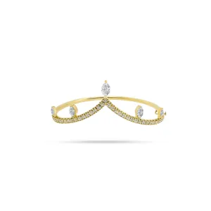 V Shaped Marquise Diamond Bangle