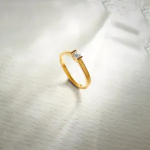 V Solitaire Ring