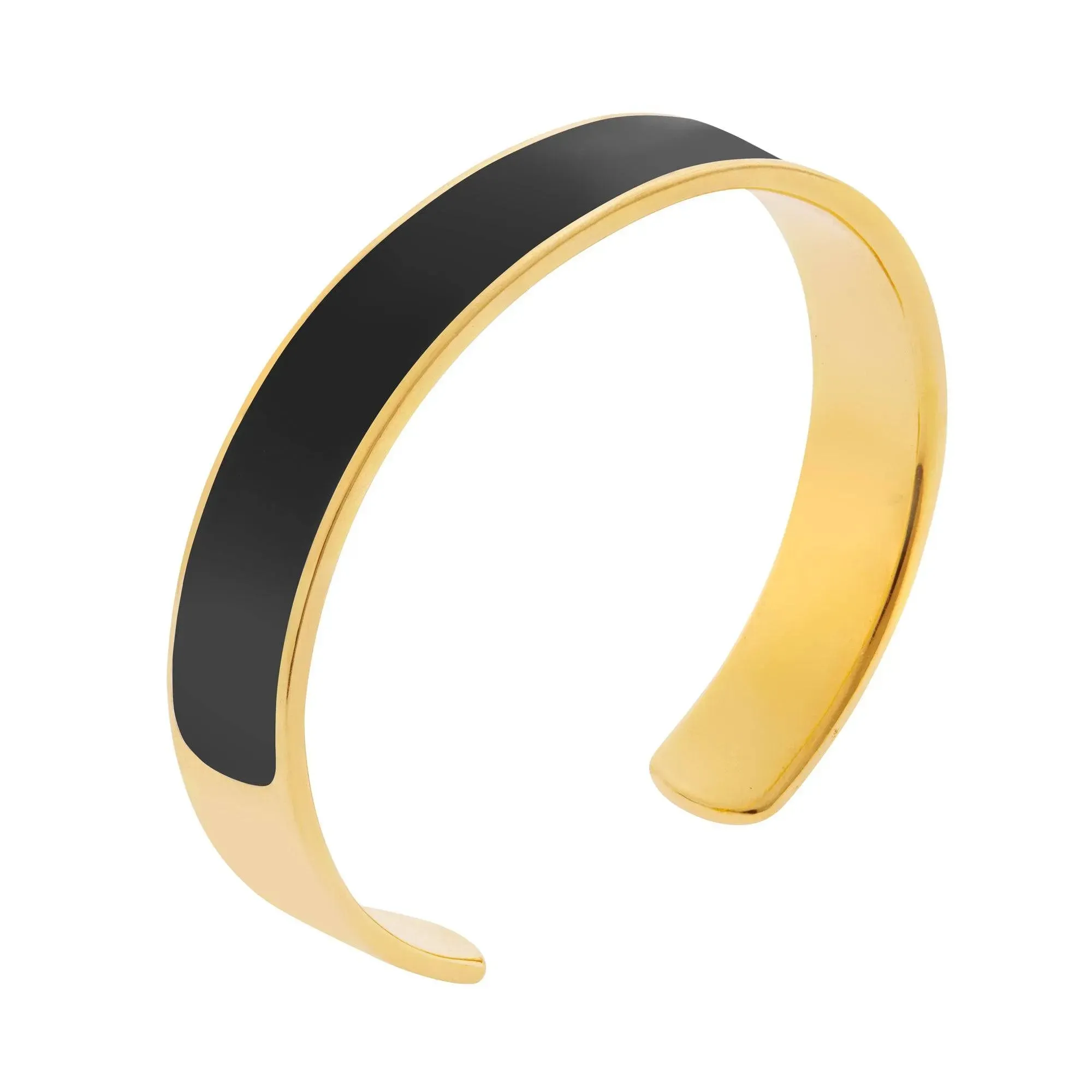 Wide Black Enamel Cuff