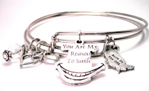 You Are My Reason To Smile Expandable Bangle Bracelet Set