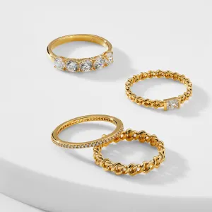 ZOE CHAIN CZ STACK RING SET